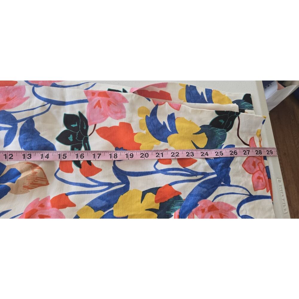 J Crew Sz 6 Morning Floral Pintucked Midi Skirt Abstract Colorful A Line Pencil - Picture 7 of 9